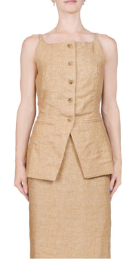 Posse - Nancy Gilet Top - blouses - brown - clothing