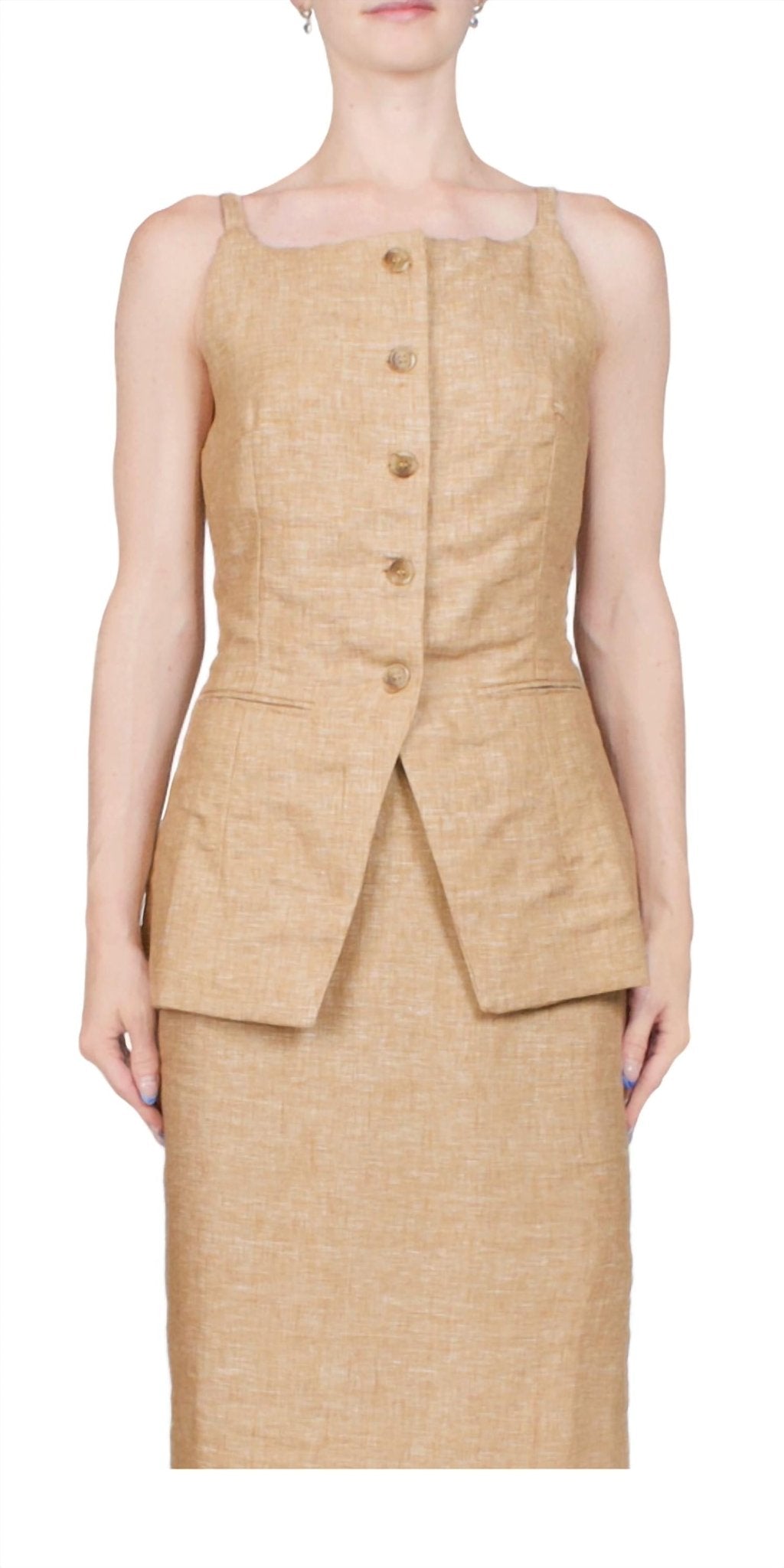 Posse - Nancy Gilet Top - blouses - brown - clothing
