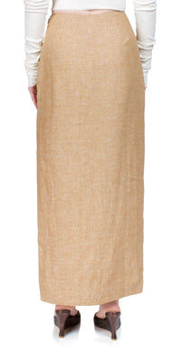 Posse - Nancy Pencil Skirt - brown - clothing - linen