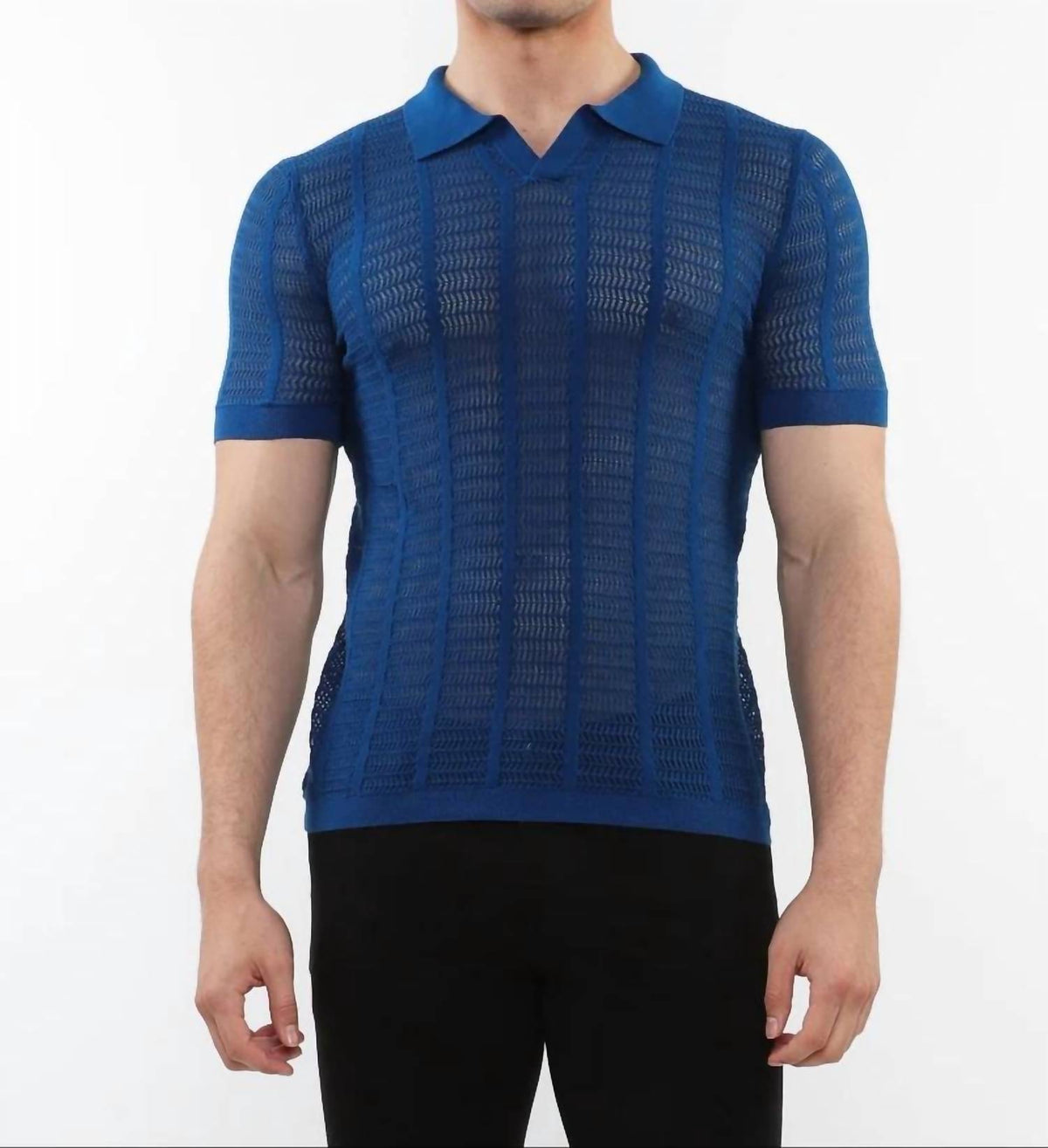 Postmarc - Open Collar Knit Cotton Polo
