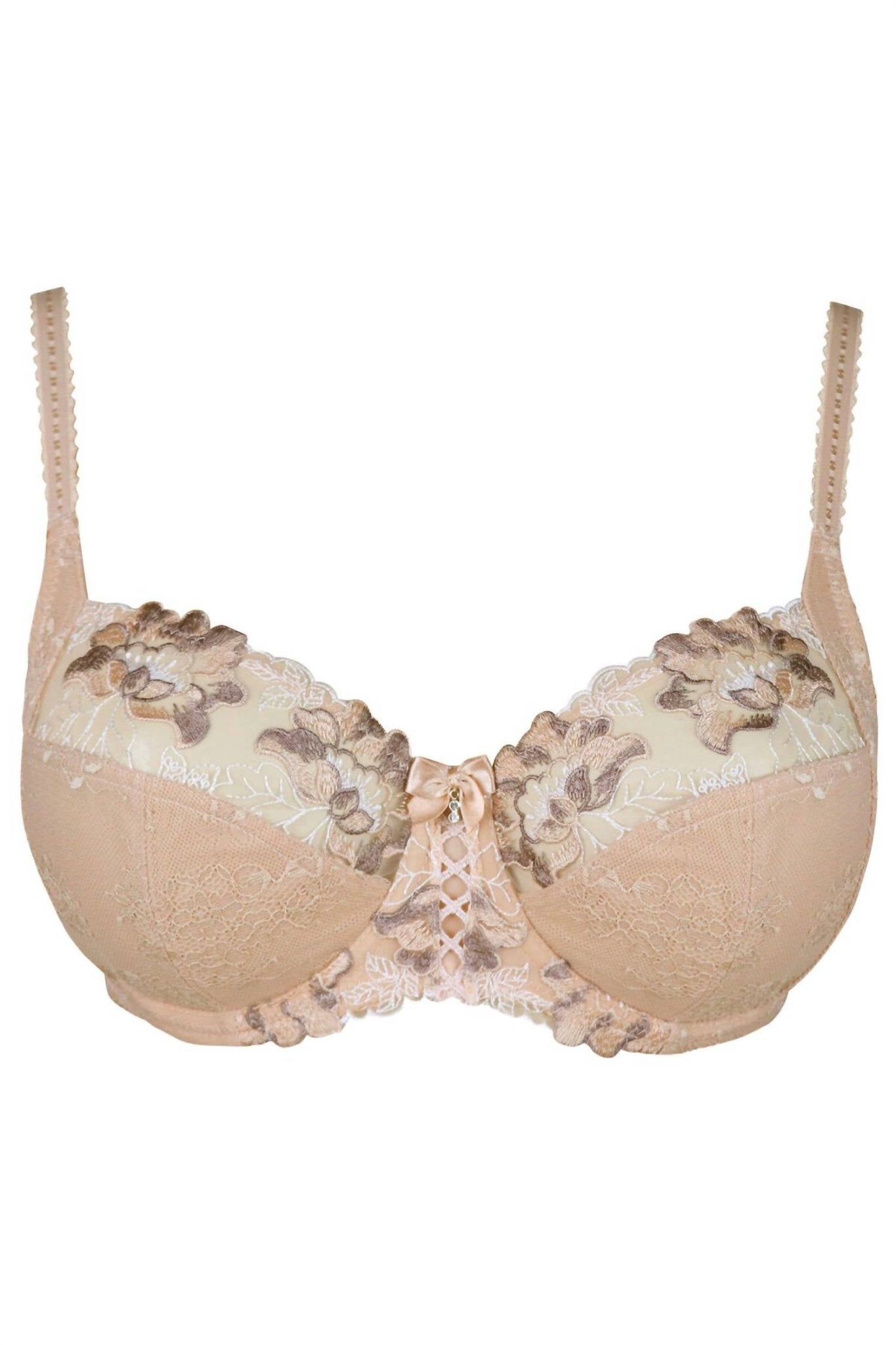 Pour Moi - Sofia Lace Embroidered Side Support Bra - beige - bras - clothing