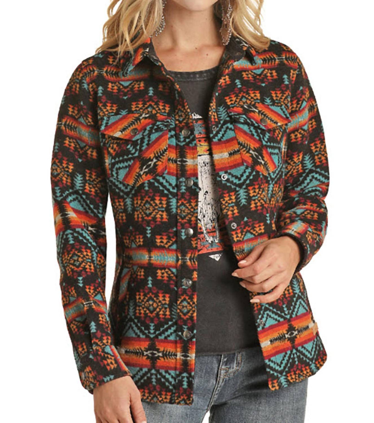 Powder River - Wool Aztec Jacquard Shirt Jacket