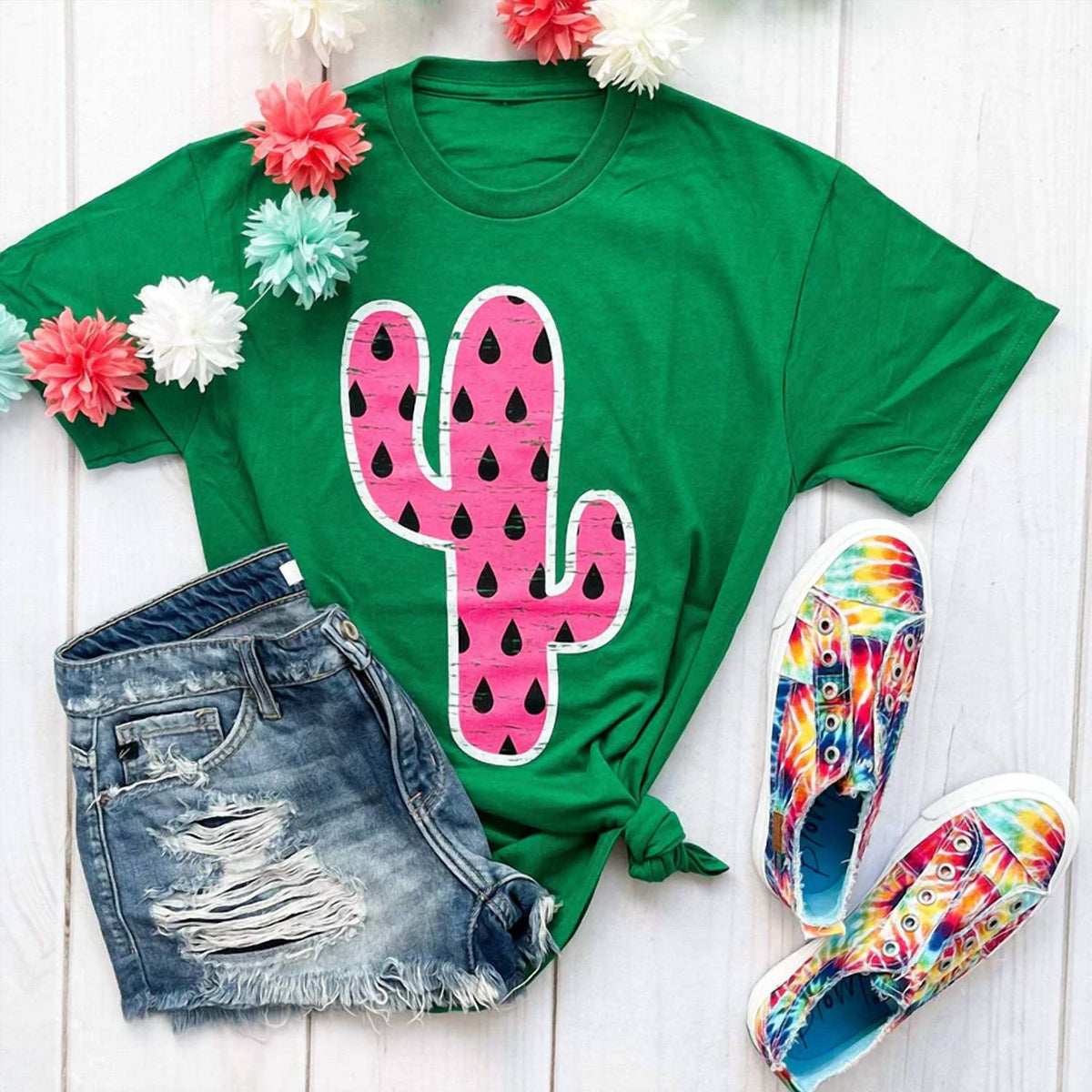 Ppd Wholesale - Watermelon Cactus Tee