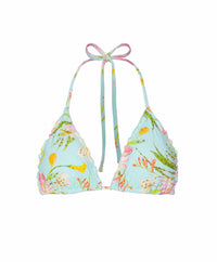 Pq Swim - Embroidered Lettuce Edge Triangle Bikini Top