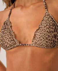 Pq Swim - Raja Embroidered Lettuce Edge Triangle Top