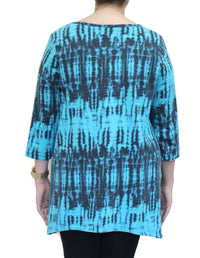 Prairie Cotton - High Tides Criss Cross Cotton Top - blue - clothing - cotton