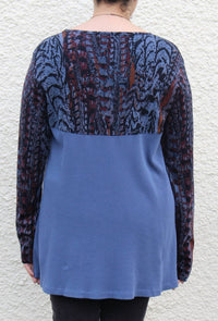Prairie Cotton - Waffle Back Cotton Top - blue - clothing - cotton