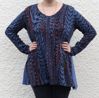 Prairie Cotton - Waffle Back Cotton Top - blue - clothing - cotton