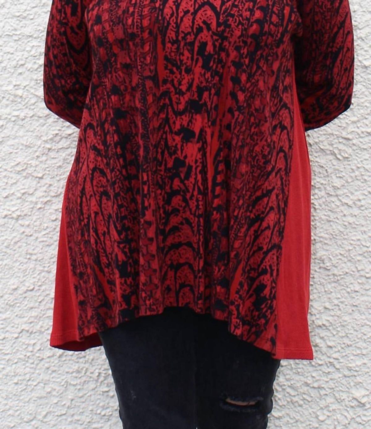 Prairie Cotton - Waffle Back Cotton Top, Red