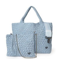 Prenelove - Women's London Large Woven Tote - bags - blue - handbags