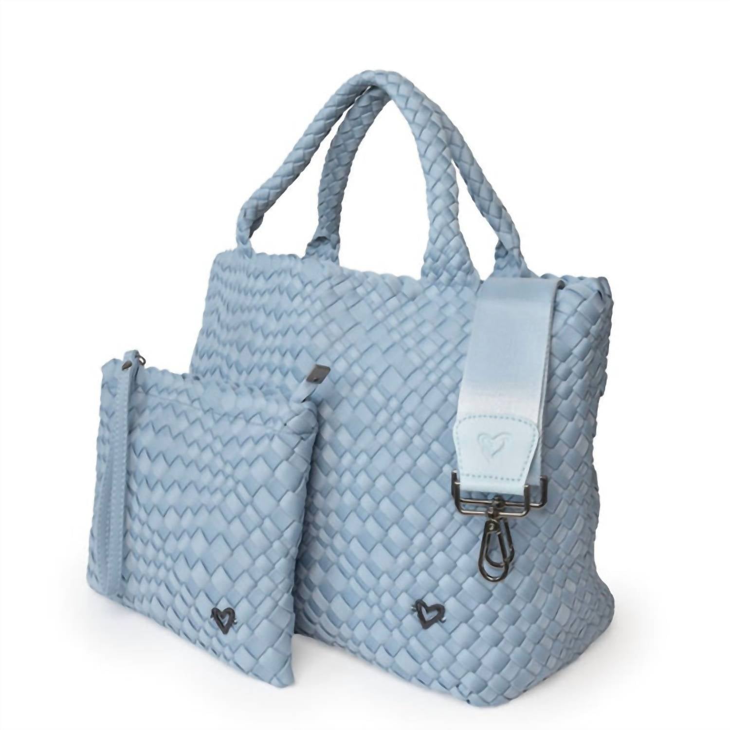 Prenelove - Women's London Large Woven Tote - bags - blue - handbags