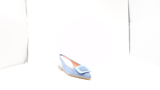 Pretty Ballerinas - Women's Ella Suede Slingback - blue - flats - loafers
