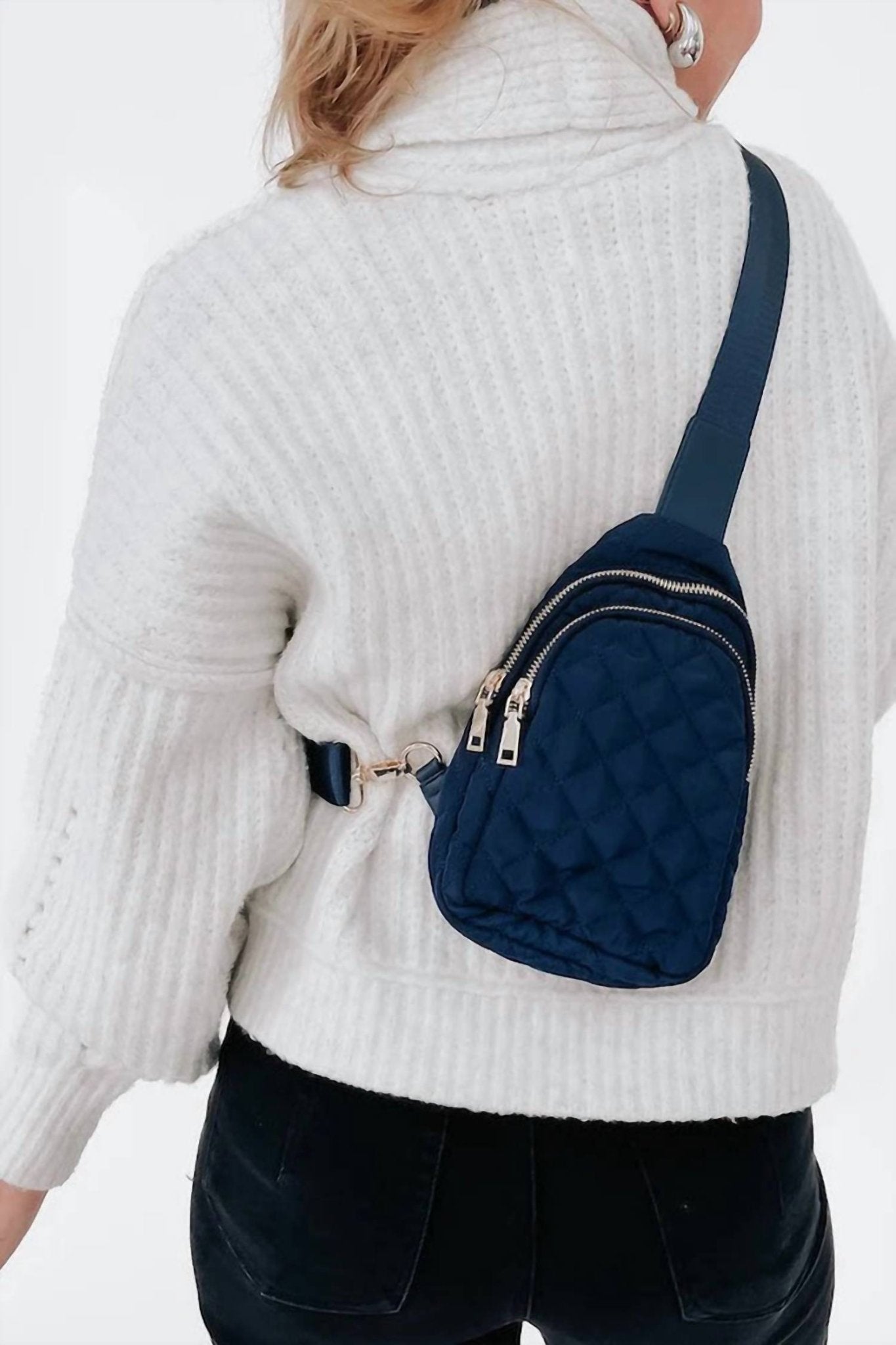 Pretty Simple - Women's Pinelope Puffer Bum Bag - bags - blue - crossbody - bags