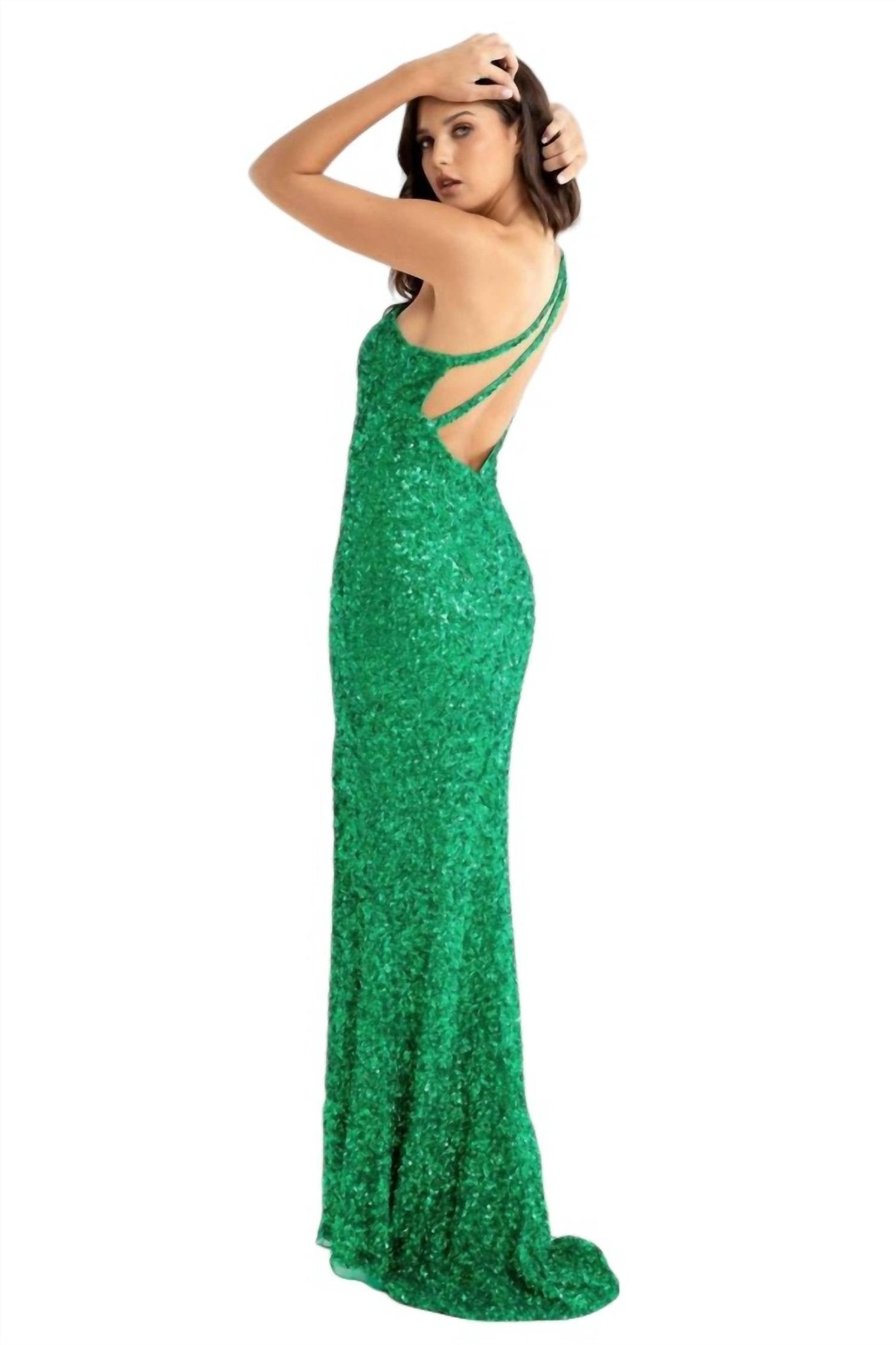 Primavera - Asymmetrical Neckline Prom Dress - clothing - dresses - green