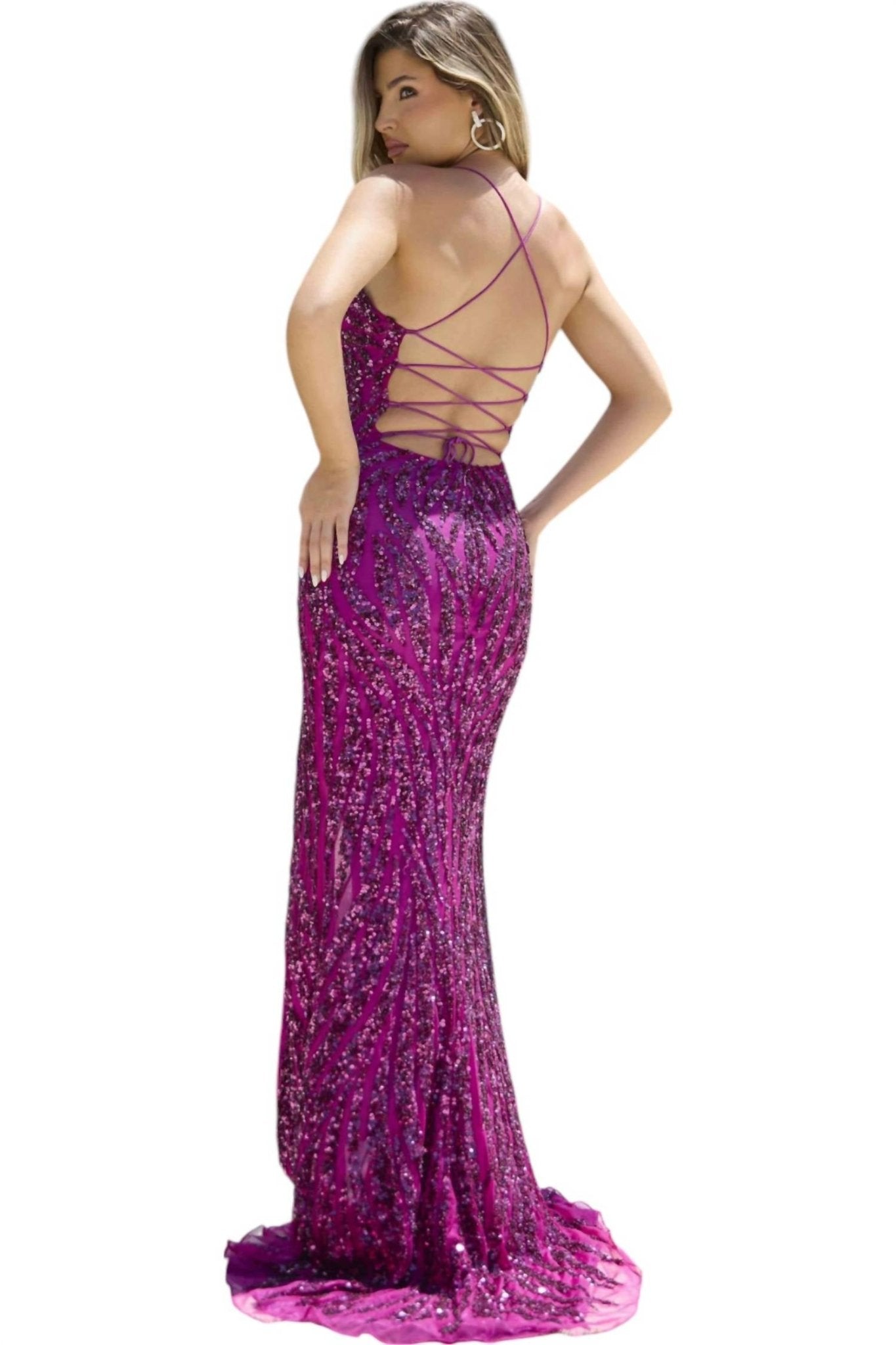 Primavera - Corset Lace Up V - neck Prom Dress - clothing - dresses - patterned