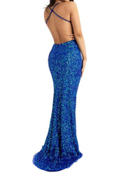 Primavera - Criss Cross Prom Dress - blue - clothing - dresses