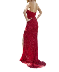 Primavera - Long Beaded Corset Gown - clothing - dresses - patterned