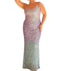 Primavera - Long Curvy Prom Dress - blue - clothing - dresses