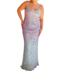 Primavera - Long Curvy Prom Dress - blue - clothing - dresses