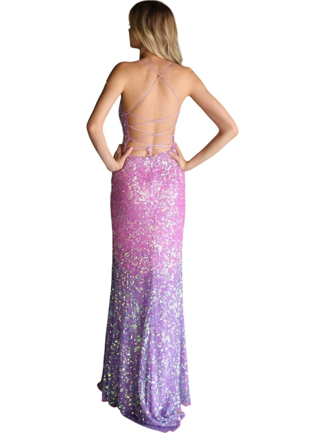 Primavera - Omber Sequins Prom Dress - clothing - dresses - patterned