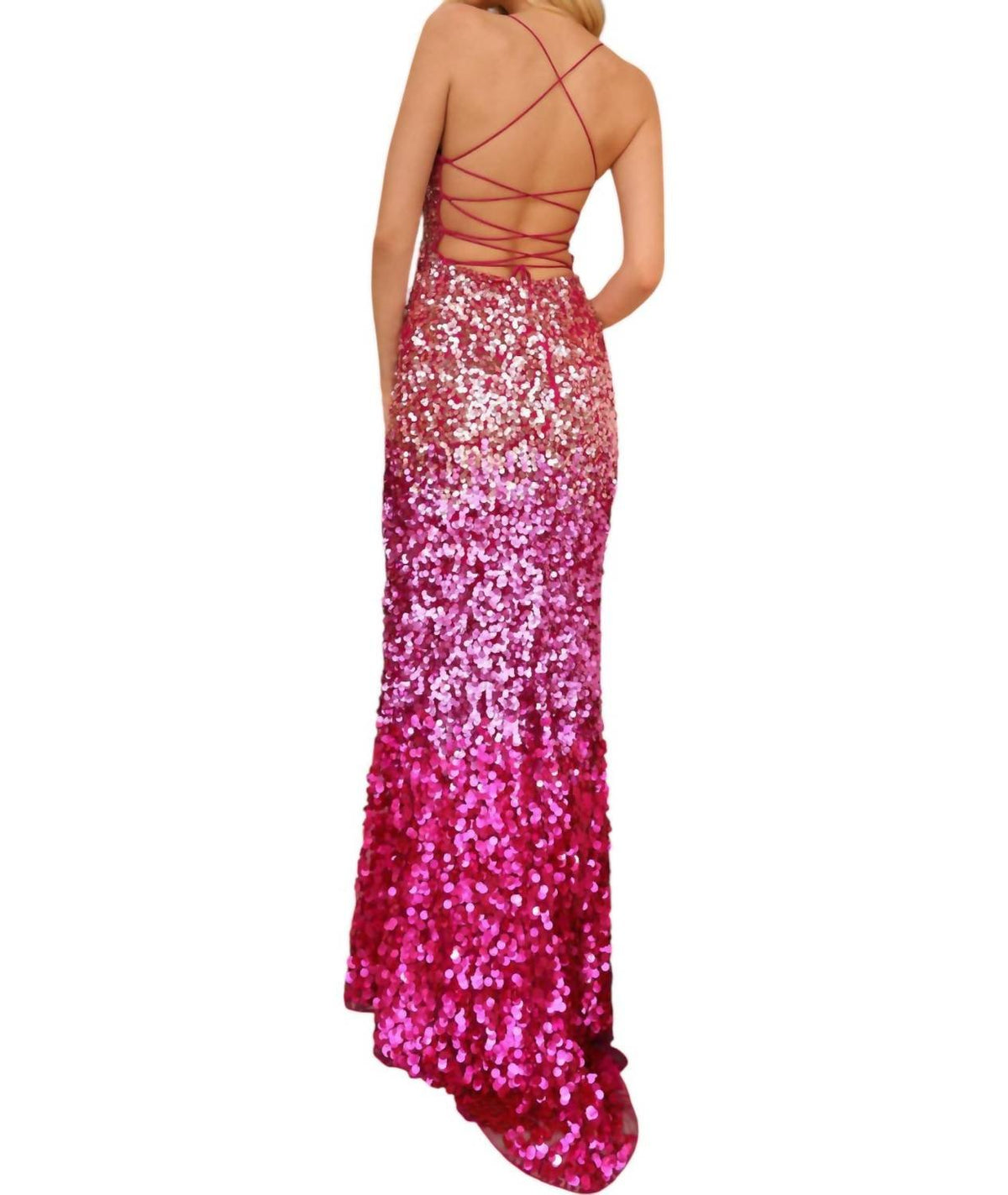 Primavera - Ombre Paillettes Prom Dress - clothing - dresses - patterned
