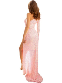 Primavera - One Shoulder Thigh - high Slit Prom Dress - clothing - dresses - patterned
