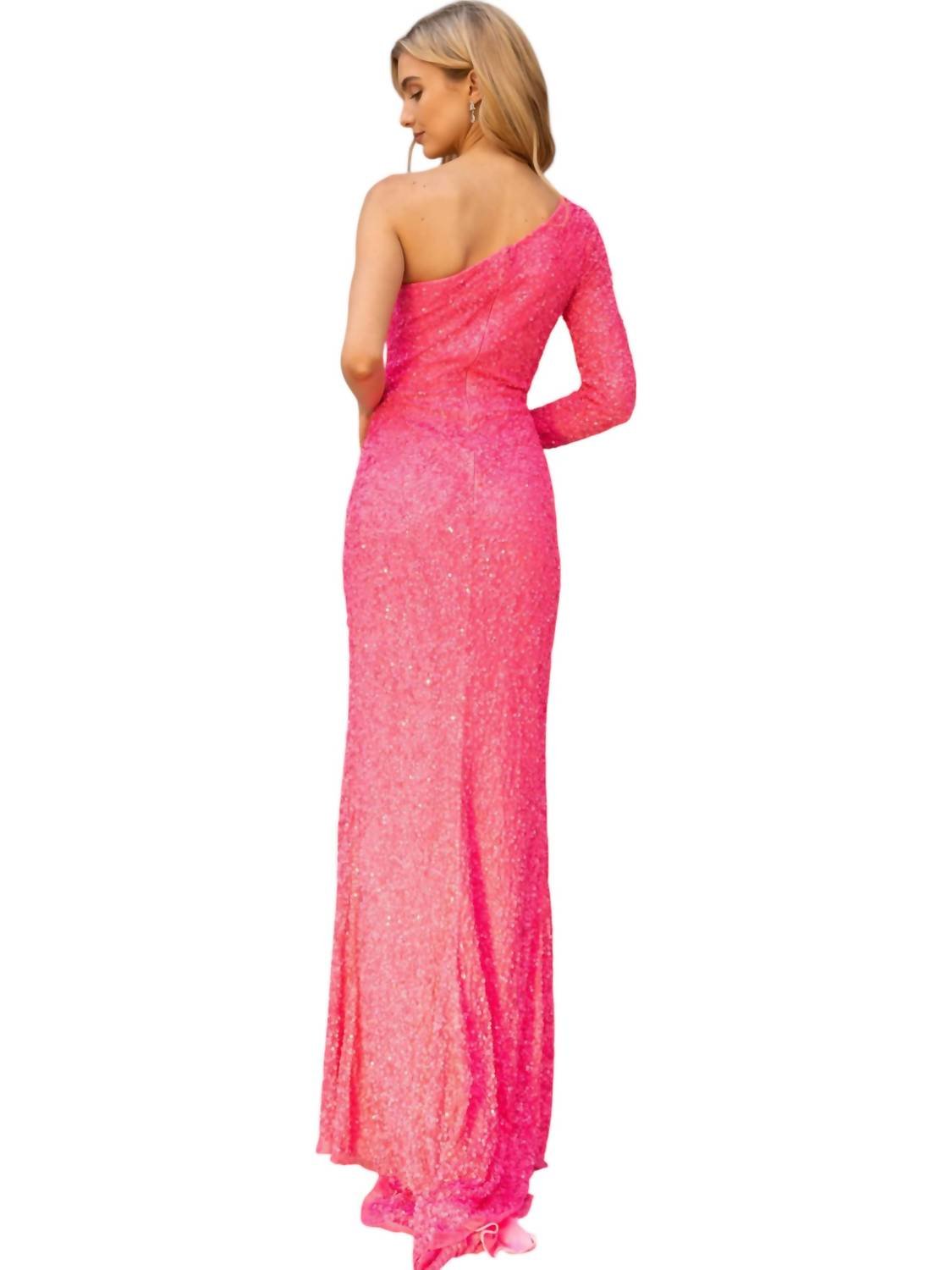Primavera - One Shoulder Thigh - high Slit Prom Dress - clothing - dresses - patterned
