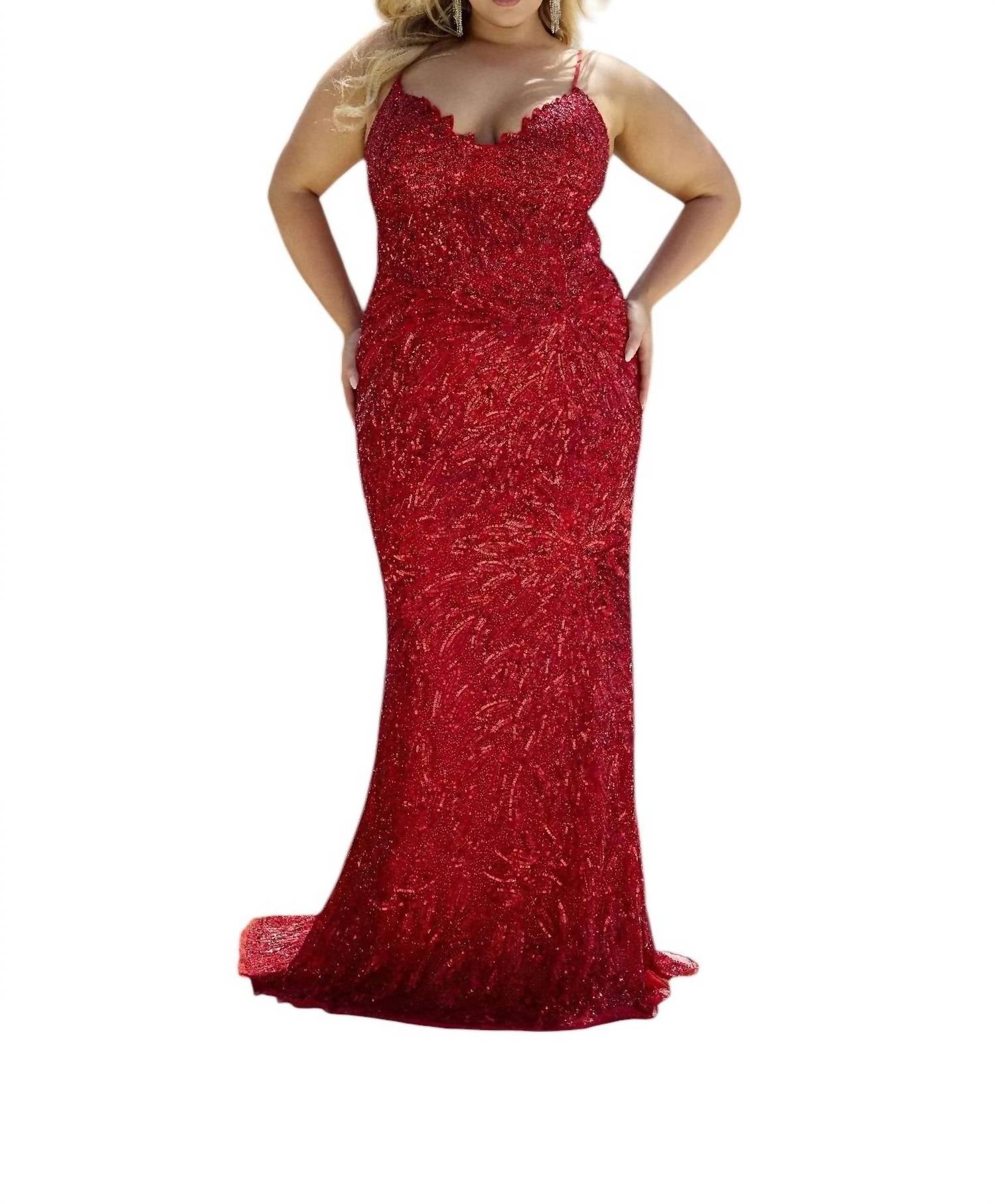 Primavera - Plunging V Neckline Prom Dress - clothing - dresses - patterned