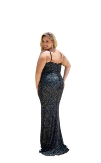 Primavera - Plunging V Neckline Prom Dress - black - clothing - dresses