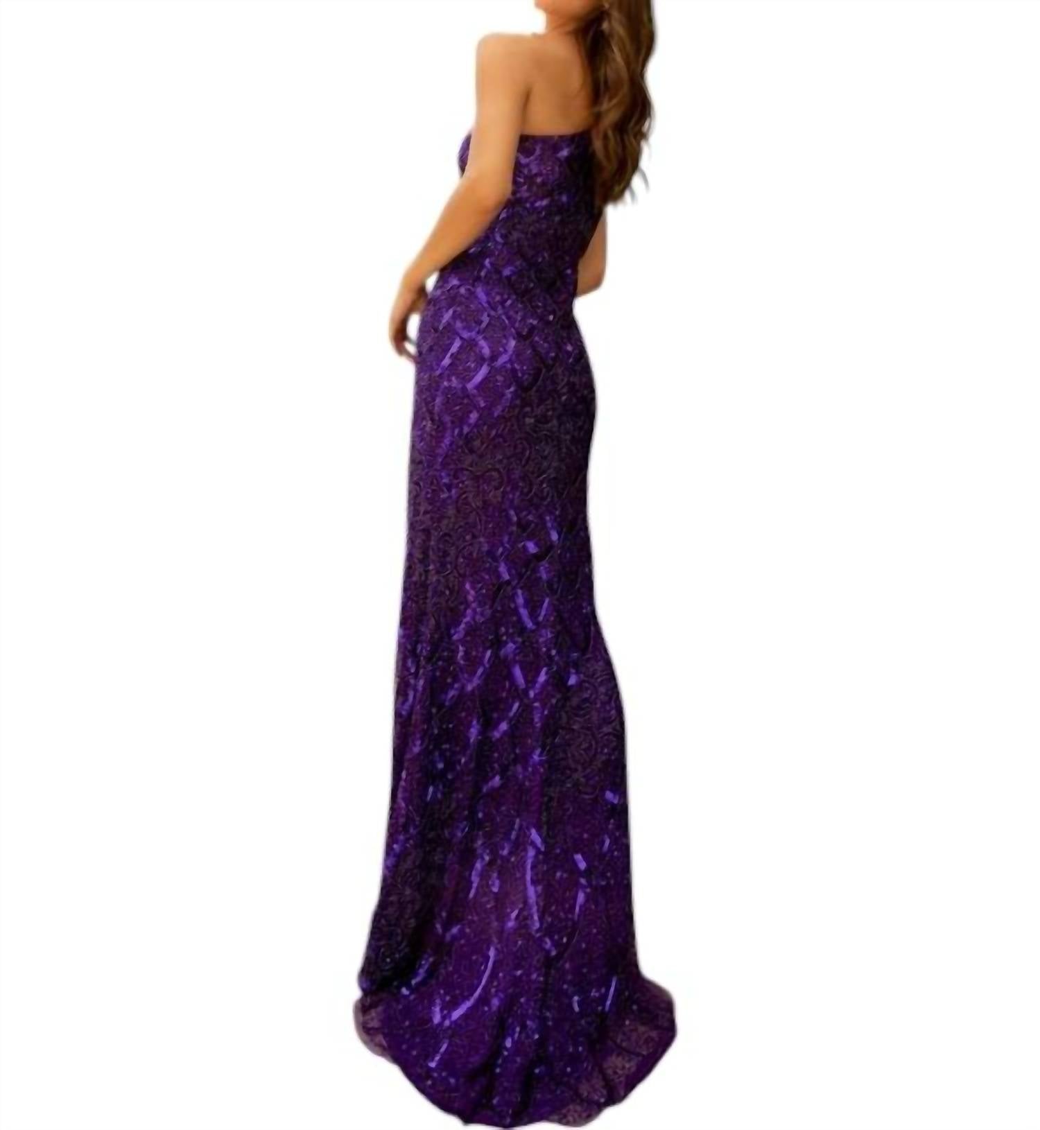 Primavera - Side Cut Out One Shoulder Prom Dress - clothing - dresses - patterned