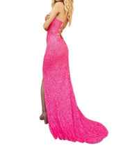Primavera - Strap Back Sequin Fitted Gown - clothing - dresses - patterned
