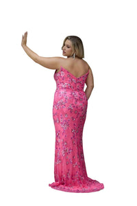 Primavera - Strapless V Neck Prom Dress - clothing - dresses - patterned