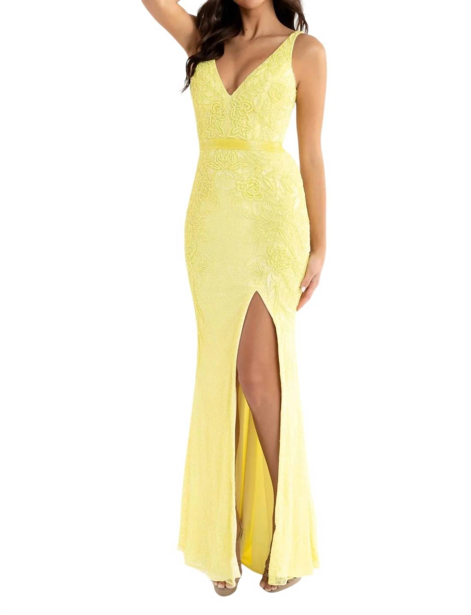 Primavera - V - Neck Beaded Prom Dress - clothing - dresses - floral