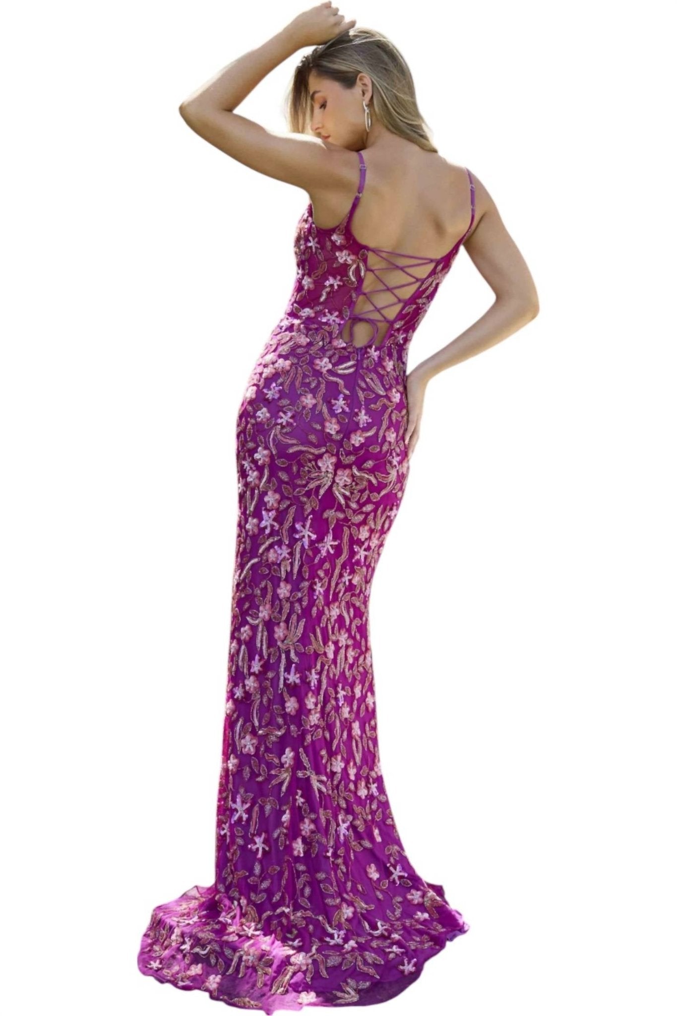 Primavera - V - neck Floral Prom Dress - clothing - dresses - floral