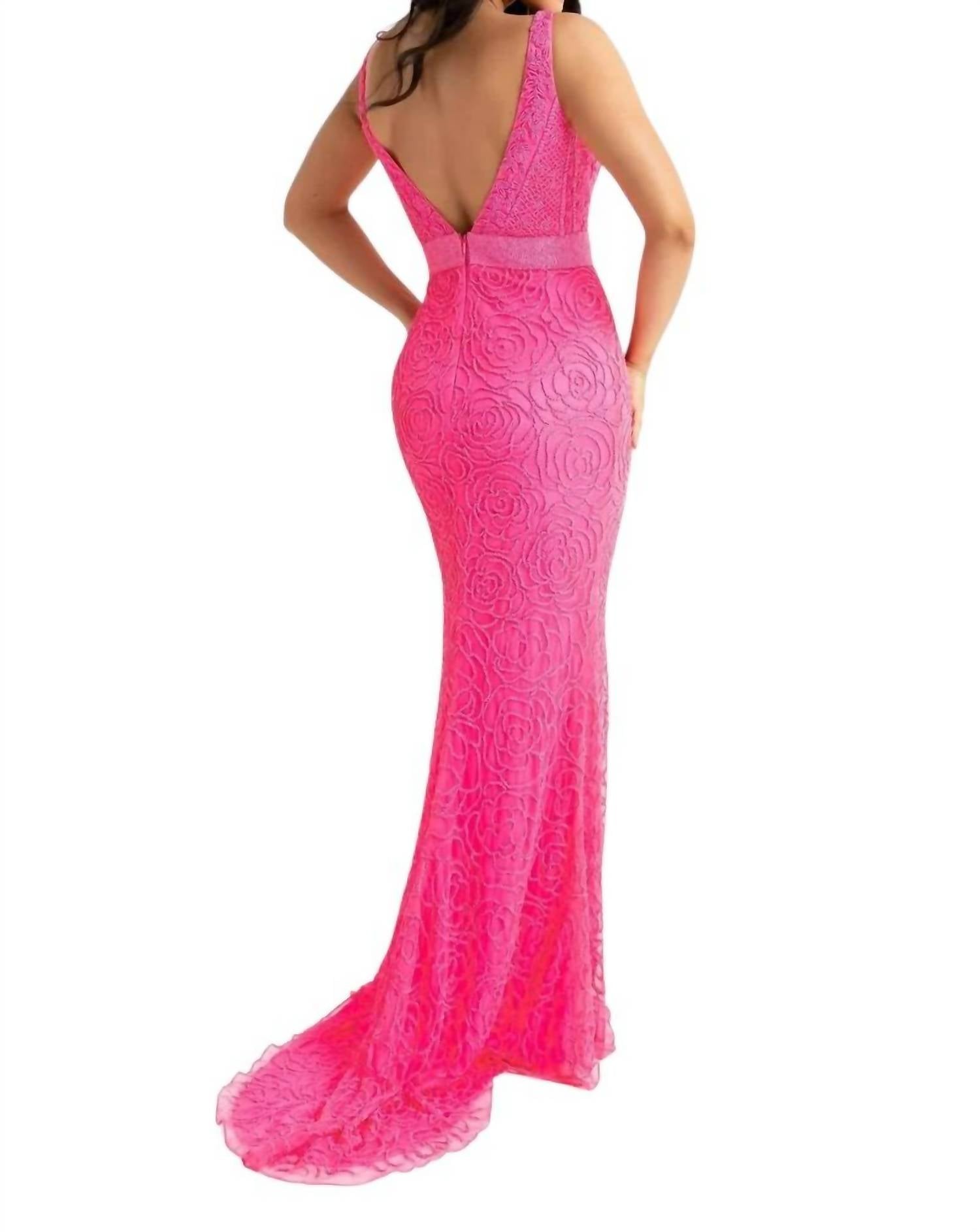 Primavera - V - neck Prom Dress - clothing - dresses - patterned