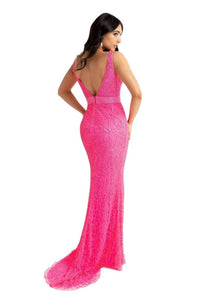 Primavera - V - neck Prom Dress - clothing - dresses - patterned