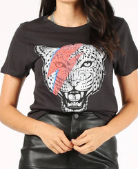 Prince Peter - Bowie Tiger Top - black - clothing - cotton