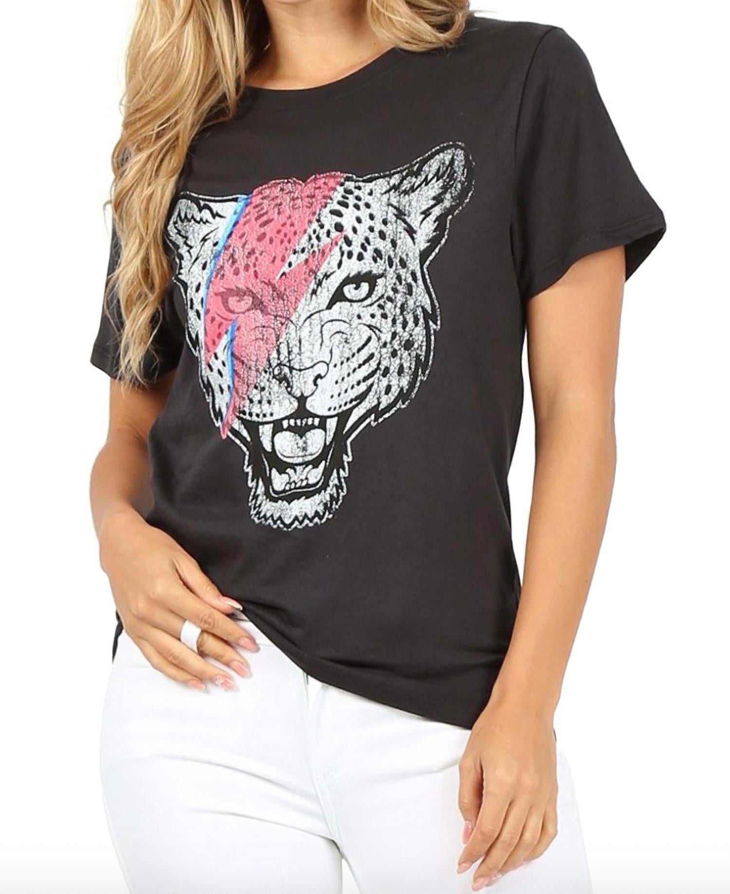 Prince Peter - Bowie Tiger Top - black - clothing - cotton