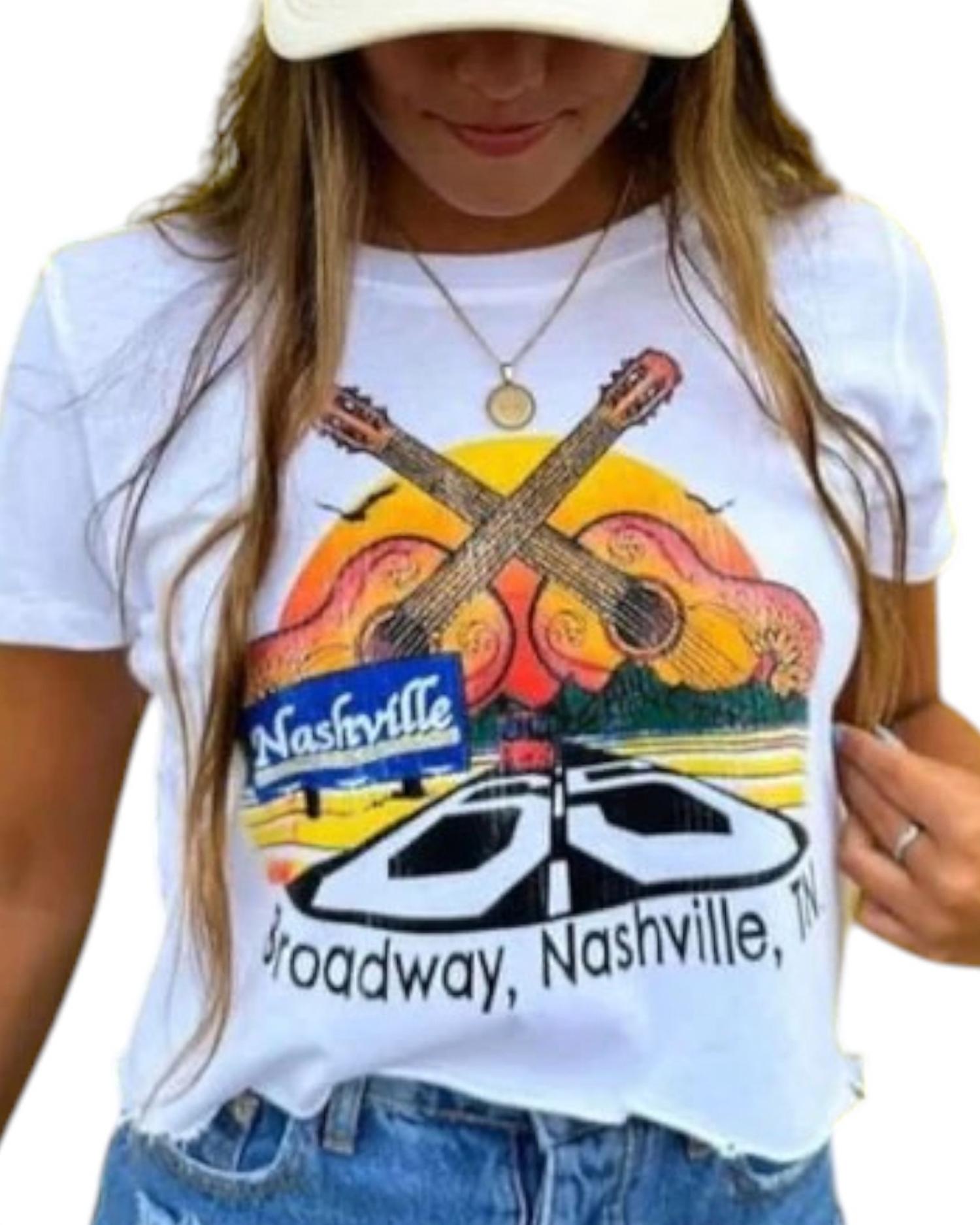 Prince Peter - Nashville Broadway Cropped Tee - clothing - cotton - crop - tops