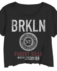 Prince Peter - Women's Brooklyn Forest Hills Crop Tee - black - clothing - cotton
