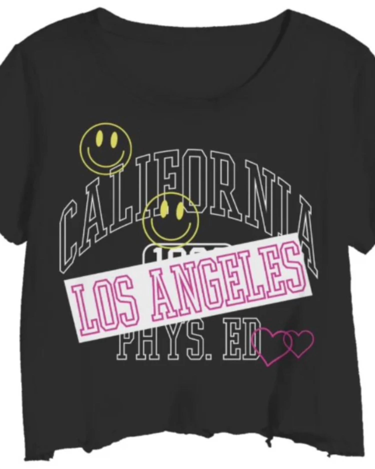 Prince Peter - Women's Cali La Phys Ed Cropped Tee - black - clothing - cotton