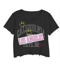 Prince Peter - Women's Cali La Phys Ed Cropped Tee - black - clothing - cotton
