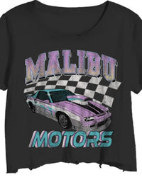 Prince Peter - Women's Malibu Motors Cropped Top - black - clothing - cotton