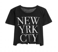 Prince Peter - Women's NYC Block Crop Tee - black - clothing - cotton