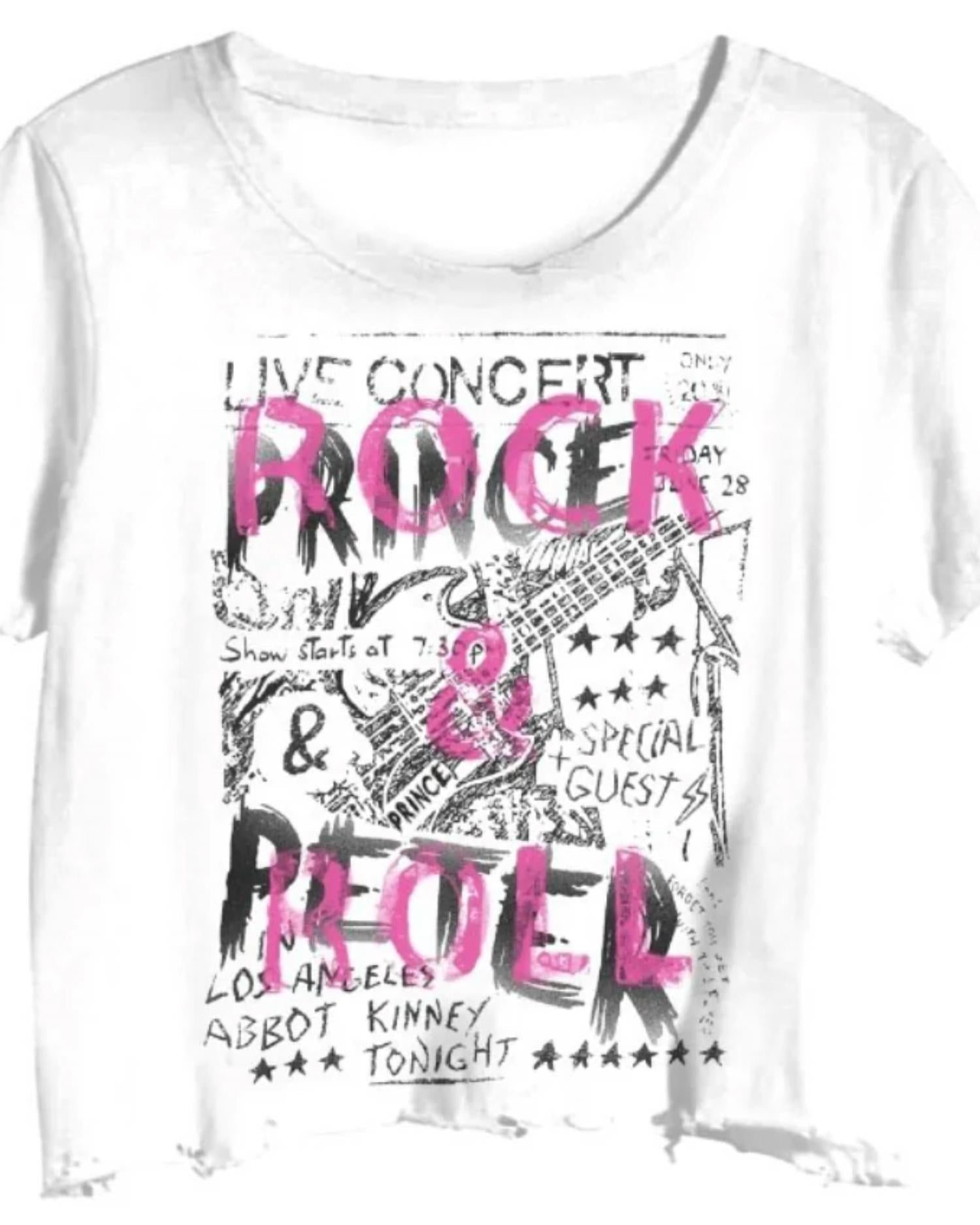 Prince Peter - Women's Rock and Roll Concert Crop Tee - clothing - cotton - crop - tops