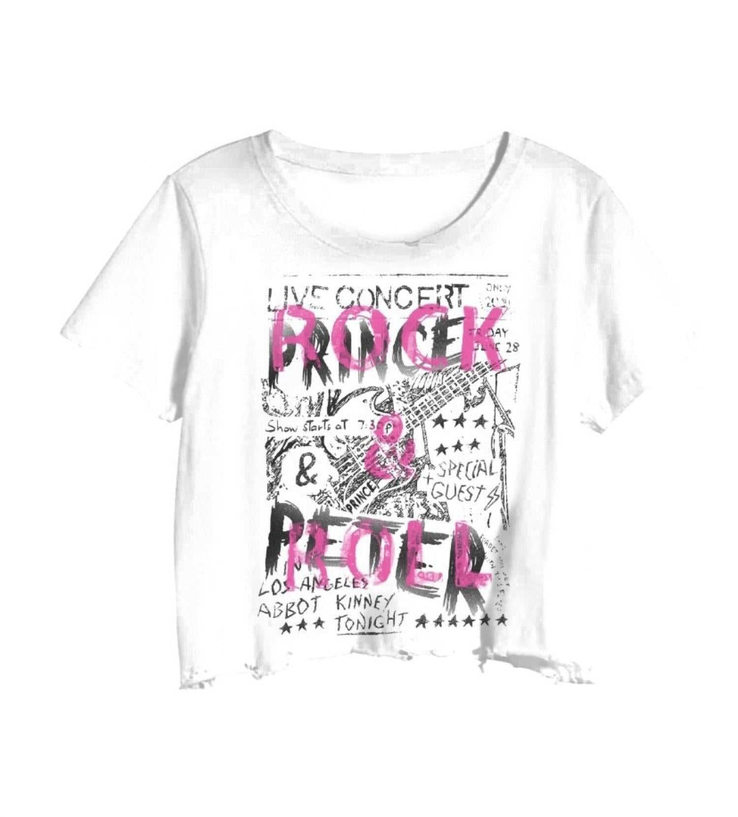 Prince Peter - Women's Rock and Roll Concert Crop Tee - clothing - cotton - crop - tops