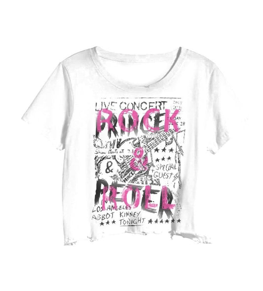 Prince Peter - Women's Rock and Roll Concert Crop Tee - clothing - cotton - crop - tops