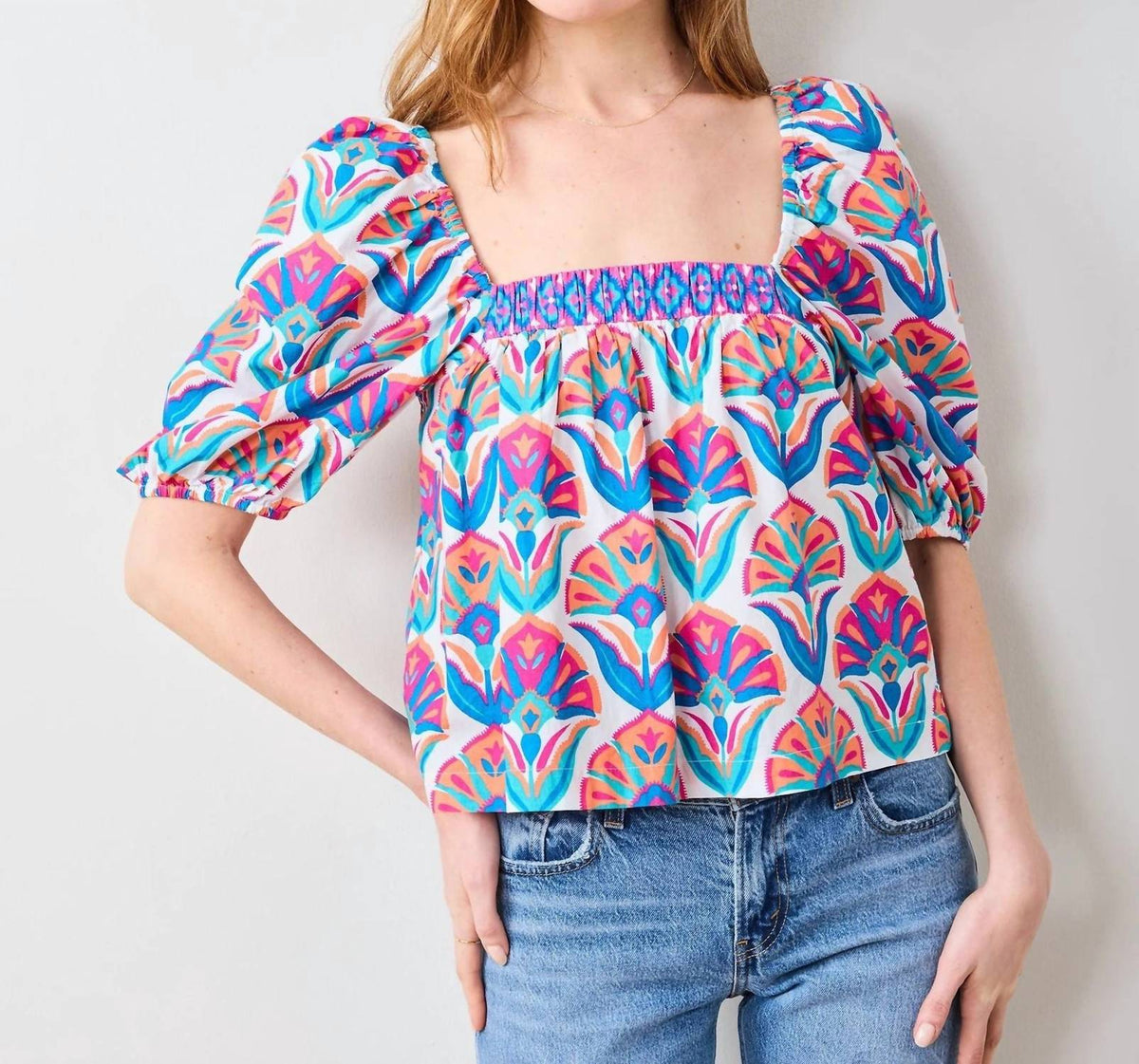 Printfresh - Margot Square Neck Blouse