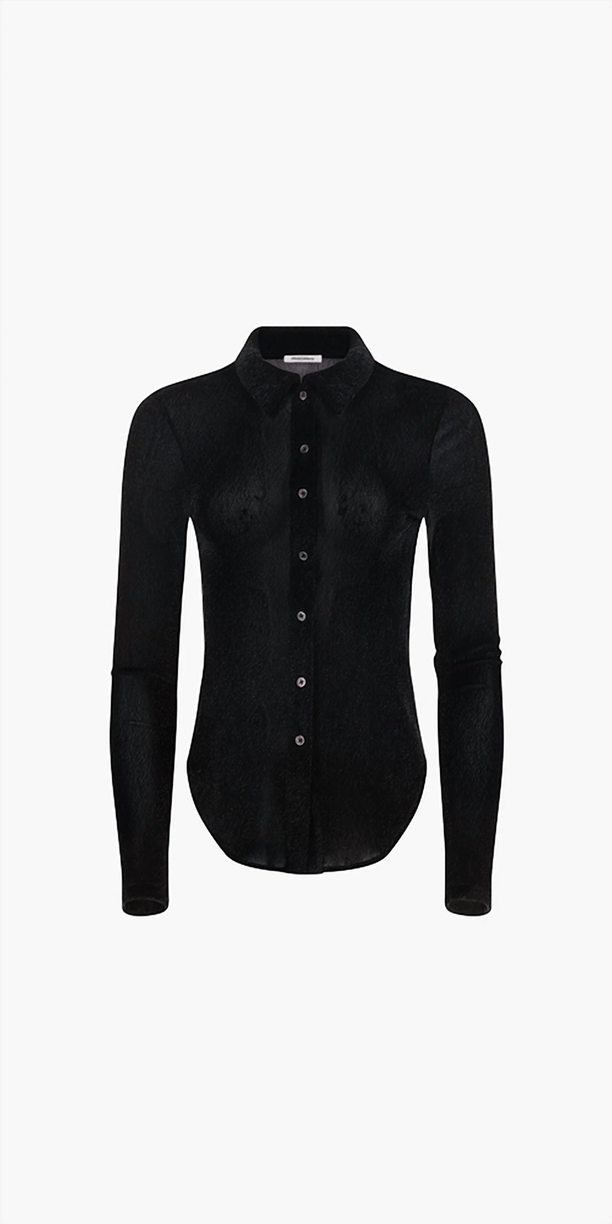 Priscavera - Velvet Mesh Button Down Shirt