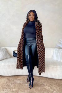 Privy - Come See Me Faux Fur Checkered Coat